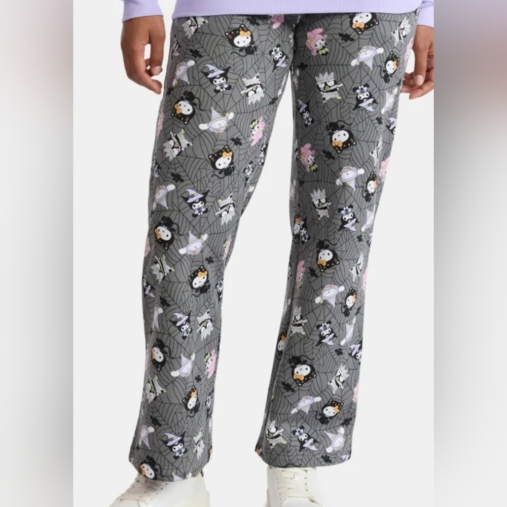 Sanrio Hello Kitty & Friends Halloween Pajama Pants Grey Spiderweb Size XXL
​